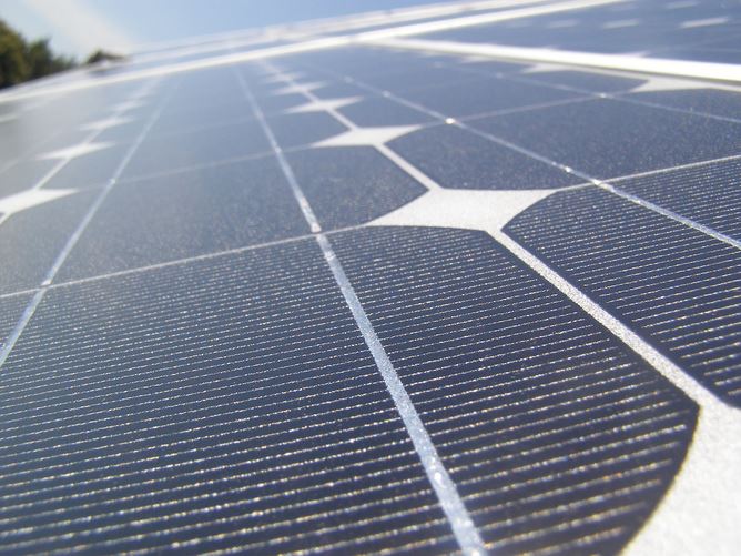 Close up of solar panel