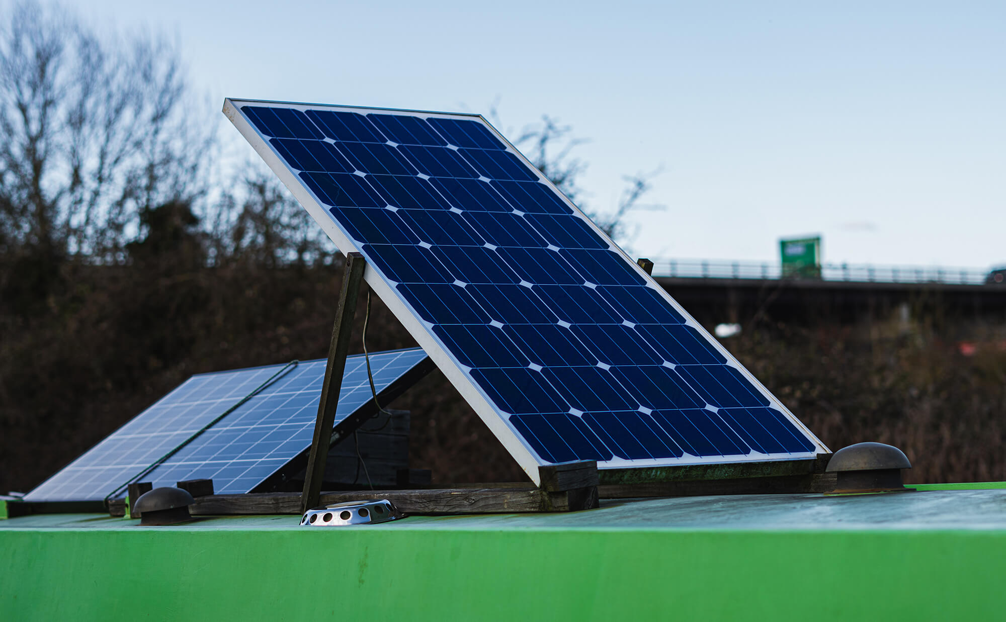 Solar panels on roof